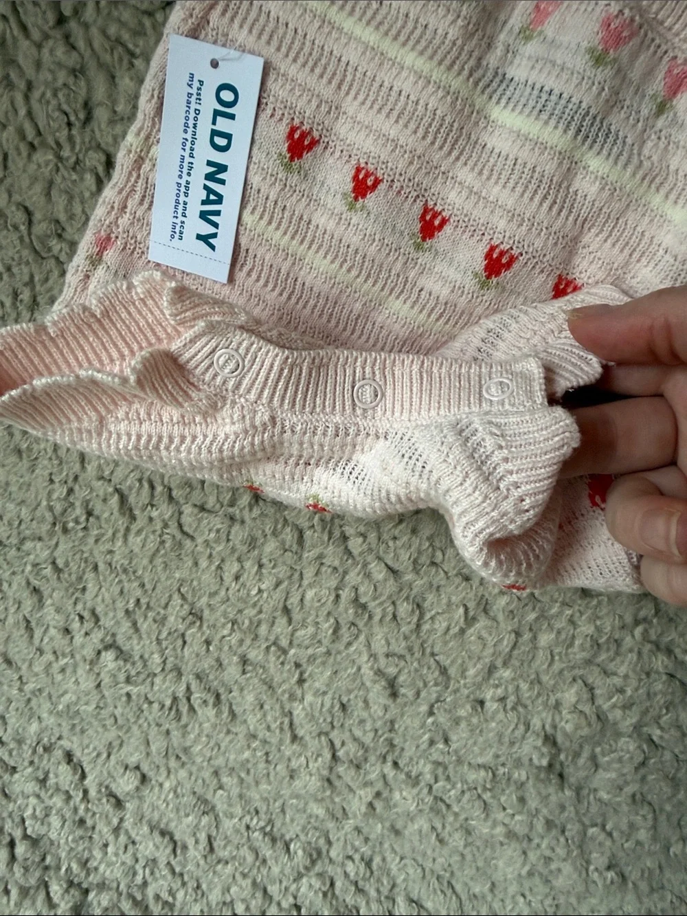 Old Navy Light Pink Knit Floral Baby Romper